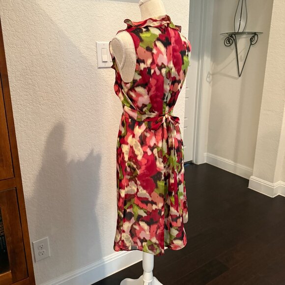 Ann Taylor LOFT Flowy Dress with Ruffle Collar - Picture 11 of 12